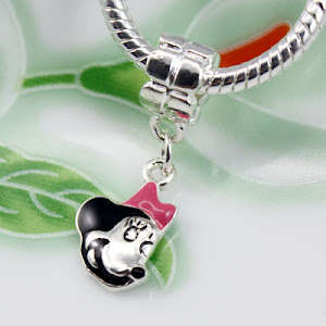 MiniMouse Sterling Silver Pandora Style Bead (NOT cheap alloy - NO Nickel)
