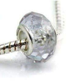 Hand Made European Crystal Cut Lampwork Glass Charm Bead