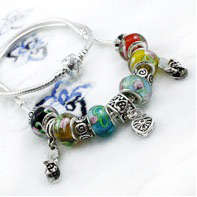 Streling Silver Sandal Plated Bead Charm Necklace (NOT cheap alloy - NO Nickel)