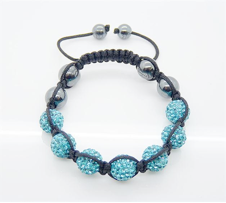 Turquoise Quality Shamballa Clay Crystal Disco Balls Macrame Friendship Bead Bracelets