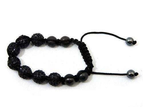 Black Quality Shamballa Clay Crystal Disco Balls Macrame Friendship Bead Bracelets