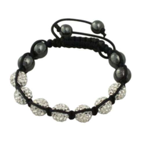 White Quality Shamballa Clay Crystal Disco Balls Macrame Friendship Bead Bracelets