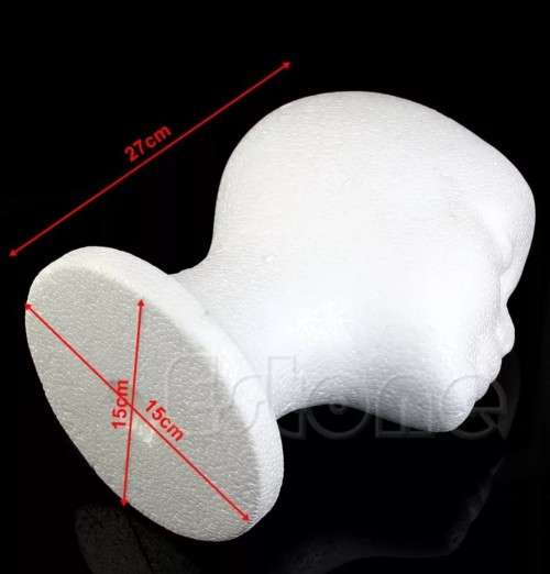 Styrofoam Head With Head Clamp Hole
