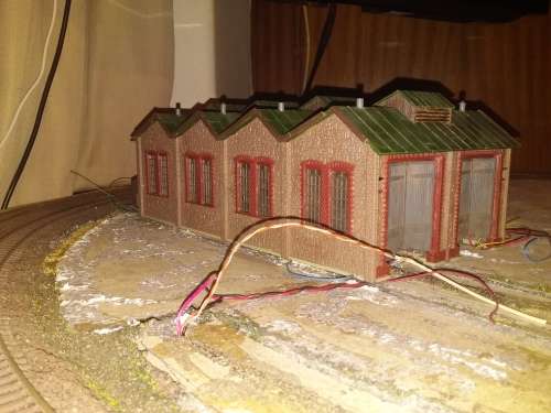 Engine shed and building