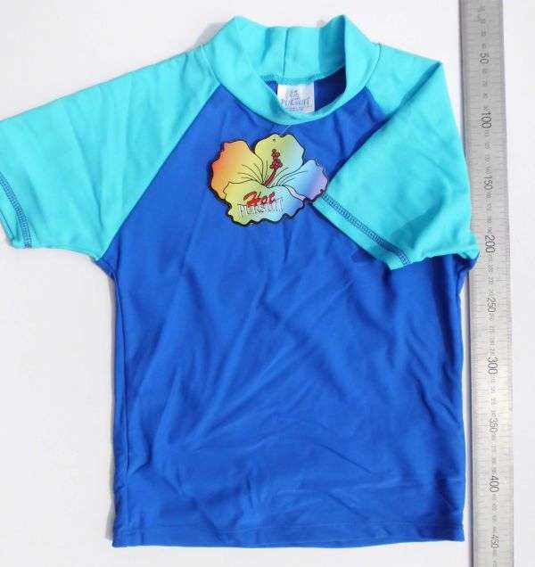 Kid swimming top :: blue with blue shoulders :: Ages 5-6