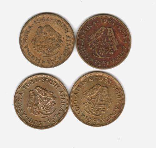 WOW FOUR 1961 64,64 AND 1964 HALF CENT COINS.