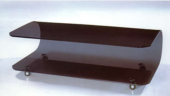 Coffee Table Modern Molded Curved Glass