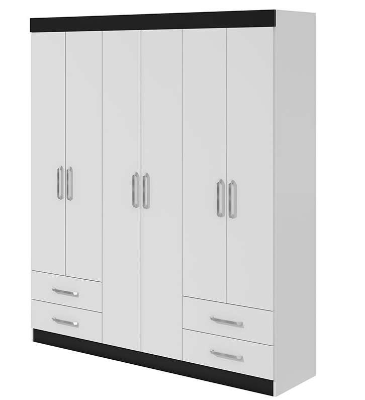 Wardrobe 6 Doors and 4 Drawers Zeus
