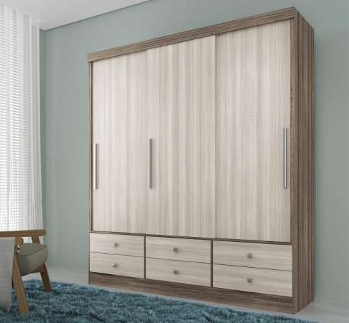 Wardrobe 3 Doors and 6 Drawers sliding