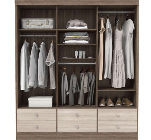Wardrobe 3 Doors and 6 Drawers sliding