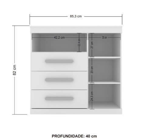 Chest Of 3 Drawers and Shelves