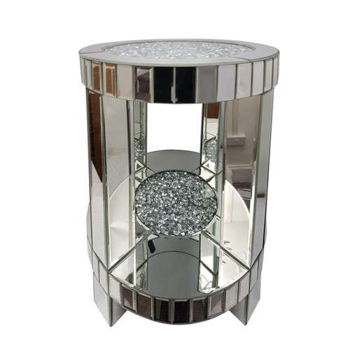 Diamond Mirror Side Table
