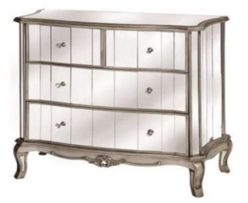 Vintage Mirror 4Draw Chest