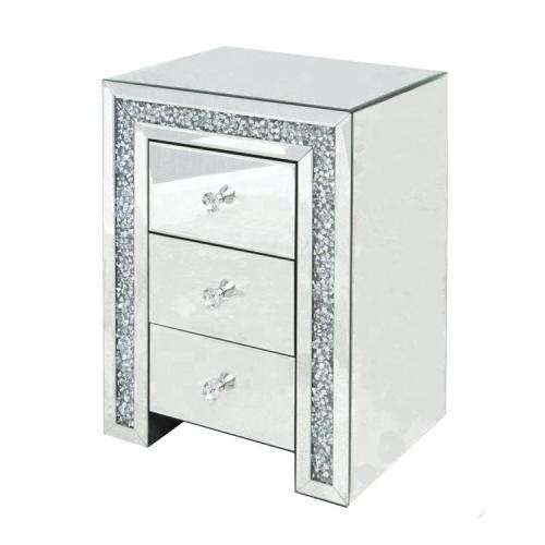 Diamond 3 Draw Mirror Pedestals Border