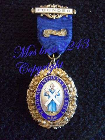 Masonic Freemason Order Of The Thistle Medal with Founder Bar