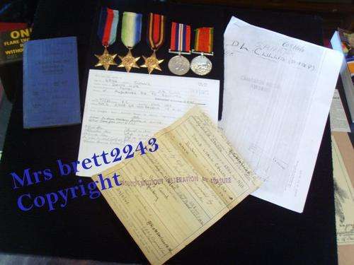 WW2 Grouping of 5 Medals WITH Research & Some Original Documents