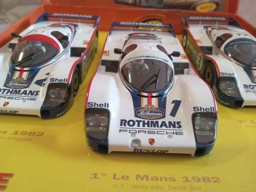 Slot It Rothmans Porsche 956 n.1.2.3 Le Mans 1982 3 Car set. 1/32