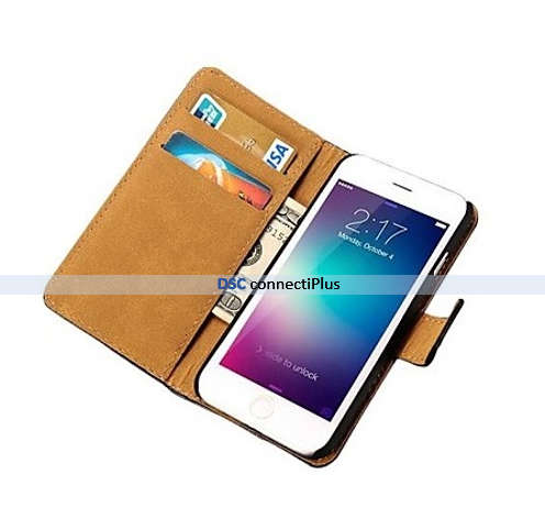 Genuine Leather Wallet Case with Card Holders for iPhone 6 (Brown)..!