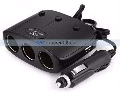 Car Cigarette Lighter Socket Splitter with Power Adapter Dual USB Charger (Black)..!