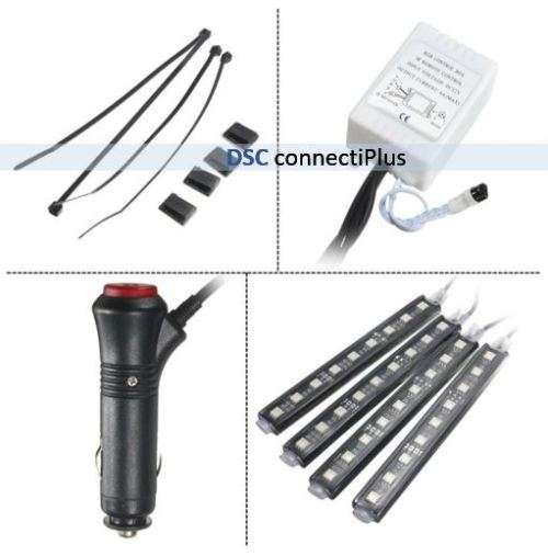 4 Pcs SMD 5050 Auto Car LED RGB Interior Floor Decorative Atmosphere Lights w/ Remote Control..!