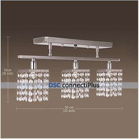 3 Lights Island Light Linear Crystal Chandelier (Silver)..!