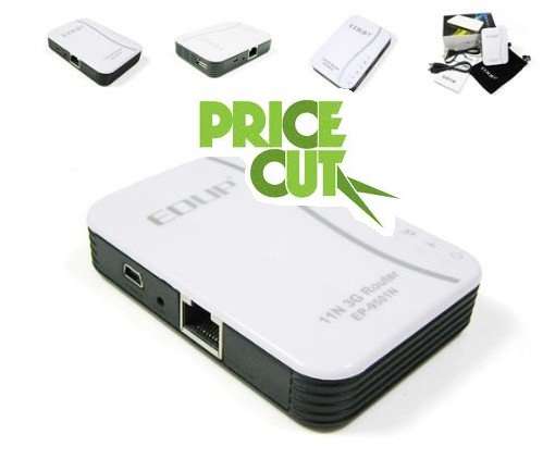 EDUP EP-9501N Portable Wireless-N 802.11b/g/n 3G Router/AP/USB Server/Wifi Bridge with Free Battery!