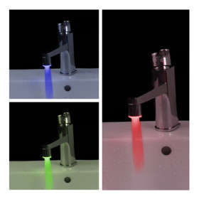 Heat Sensitive Color Changing Kitchen/Bathroom Faucet Light (Plastic, Chrome Finish)..!