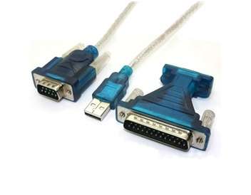 <SALE> USB 2.0 to RS232 Serial DB9 9-Pin Adapter with Extension Cable + Extra DB25 Adapter..!