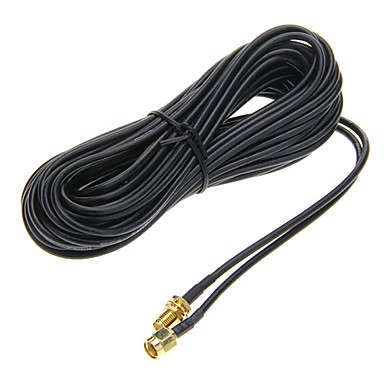 10m RG174 RP-SMA Male to RP-SMA Female Antenna Extension Cable (Black)..!