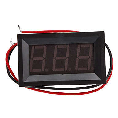 Panel Mount 0.56" LED 3-Digit 0~100V Direct-Current Voltmeter Module (Black+Red)..!