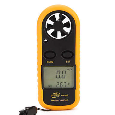 BENETECH 1.5" LCD Digital Wind Speed / Temperature Meter Anemometer (Yellow)..!