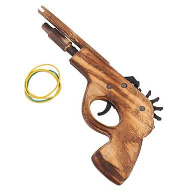 Classical Rubber Band Launcher Wooden Pistol Gun (Toy)..!
