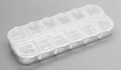 12-Compartment Plastic Electronic Components / Small Gadgets Storage Box (Transparent)..!