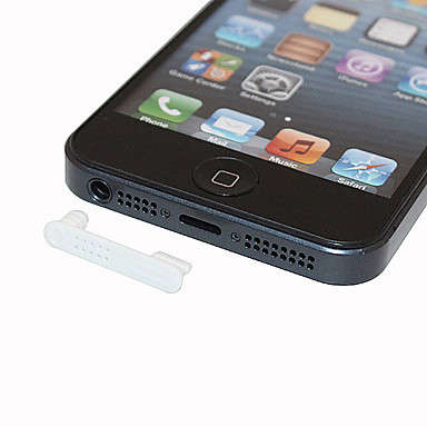 One-piece Pattern Anti-dust Earphone Jack for iPhone 5  (White)..!