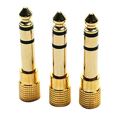 1x 6.35mm Male to 3.5mm Female Gold-Plated Audio Adapter (Gold)..!