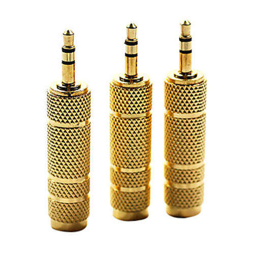 1x 3.5mm Male to 6.35mm Female Gold-Plated Audio Adapter (Gold)..!