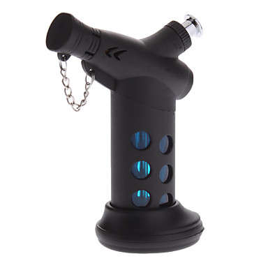 1300'C Windproof Adjustable Dual Flame Butane Jet Torch Lighter with Mount Base (Black)..!