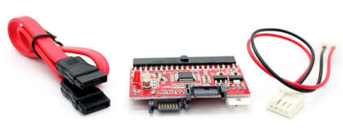 IDE to SATA or SATA to IDE Bilateral Adapter Card with SATA & IDE Cables (Red)..!
