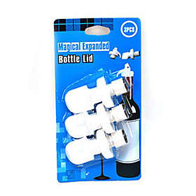 Vacuum Pump Reusable Wine Bottle Cap Stopper (3-Pack, White)..!
