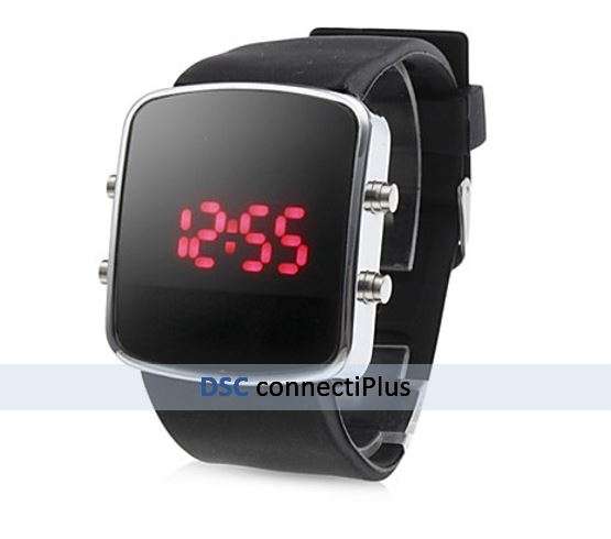 |FOR SALE| Men's Red LED Square Dial Silicone Strap Digital Watch (Black)..!