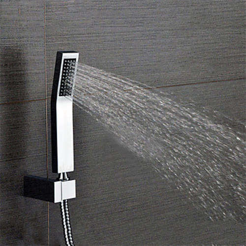Bathroom Rainfall Handheld Shower Set Including Hand Shower Hose And Shower Holder (Chrome Finish)