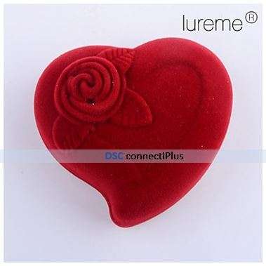 Lureme Textile Made Romantic Heart Shaped Jewelry Protective / Gift Box (Red)..!