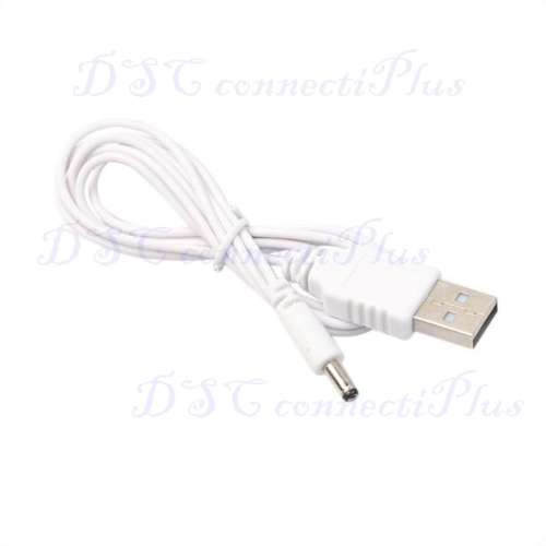 USB 2.0 A MALE to 3.5mm DC Power Plug Stereo Electronics Quick Connector 5V Cable (White)..!