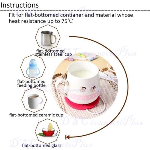 Beautiful Design 5V USB Silicone Heat Warmer Milk Tea Coffee Mug Hot Drinks Beverages Heater Pad..!