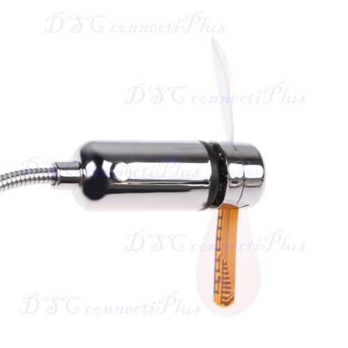 New Durable Adjustable USB Gadget Mini Flexible LED Light Fan Desktop Clock Time Display (Silver)..!