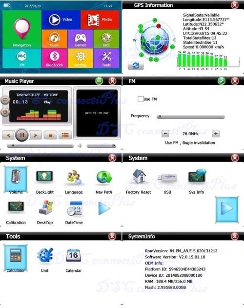 Junsun 7 inch Car GPS Navigation Bluetooth 8GB w/ Rear View Camera FM MP3 MP4 256MB DDR/800MHZ Maps