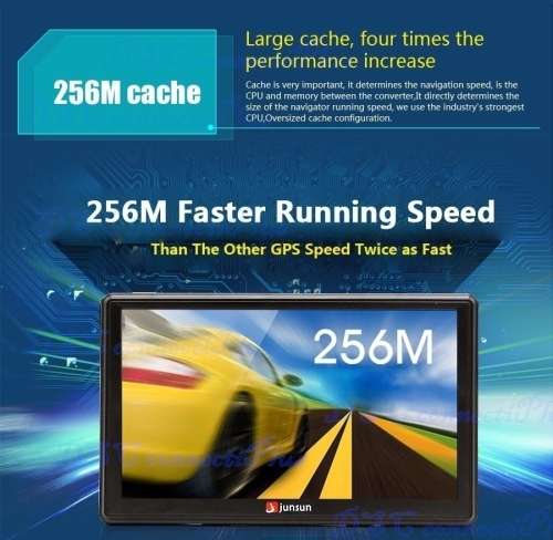 Junsun 7 inch Car GPS Navigation Bluetooth 8GB w/ Rear View Camera FM MP3 MP4 256MB DDR/800MHZ Maps