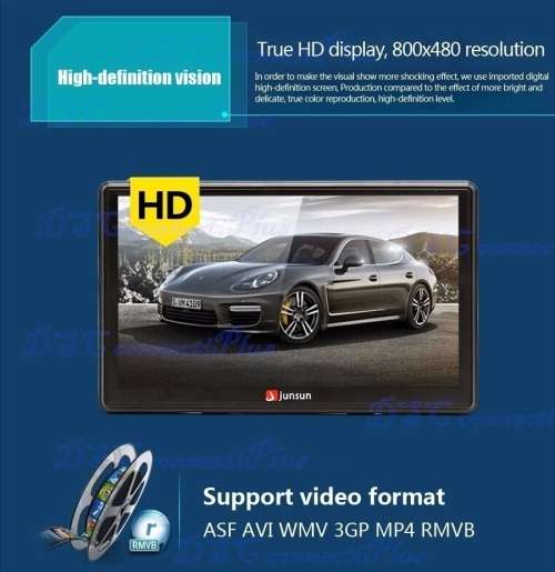 Junsun 7 inch Car GPS Navigation Bluetooth 8GB w/ Rear View Camera FM MP3 MP4 256MB DDR/800MHZ Maps