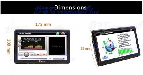 Junsun 7 inch Car GPS Navigation Bluetooth 8GB w/ Rear View Camera FM MP3 MP4 256MB DDR/800MHZ Maps