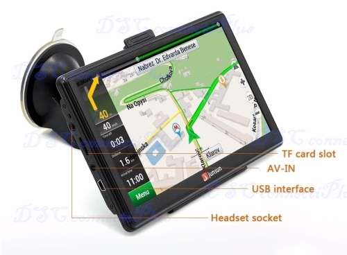 Junsun 7 inch Car GPS Navigation Bluetooth 8GB w/ Rear View Camera FM MP3 MP4 256MB DDR/800MHZ Maps